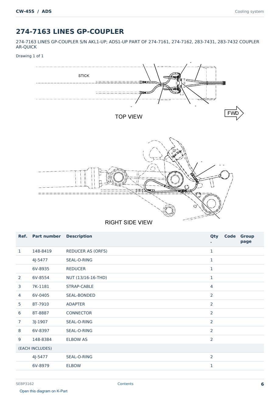 Caterpillar CW-45S S/N ADS Partsbook SEBP3162 (English) - sample page 6 of 10 Caterpillar CW-45S S/N ADS Partsbook SEBP3162 (English) - sample page 6 of 10