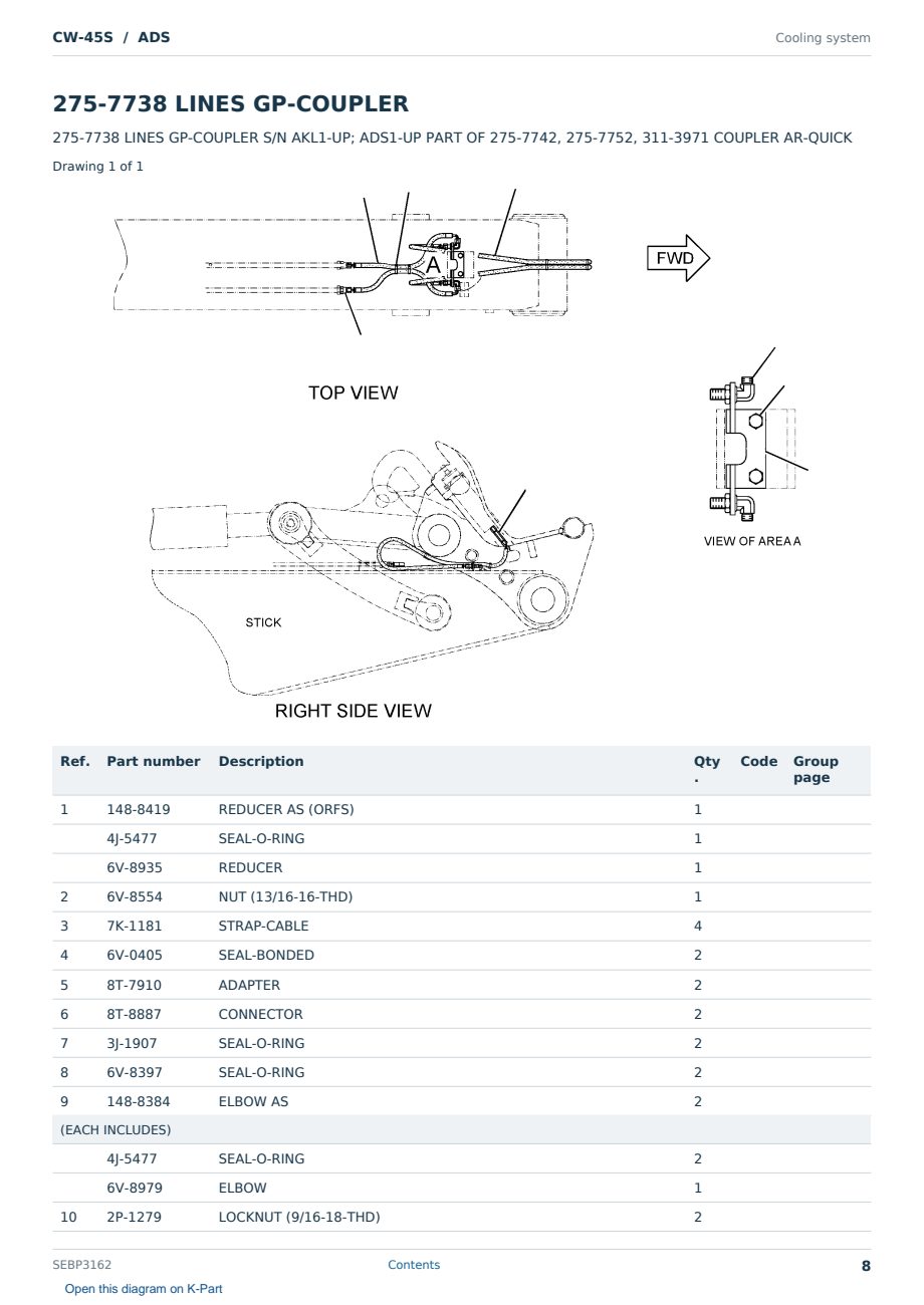 Caterpillar CW-45S S/N ADS Partsbook SEBP3162 (English) - sample page 8 of 10 Caterpillar CW-45S S/N ADS Partsbook SEBP3162 (English) - sample page 8 of 10