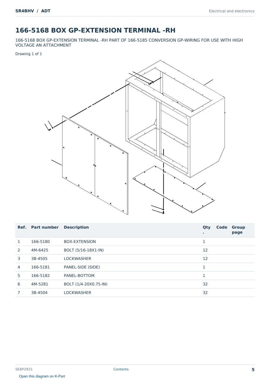Caterpillar SR4BHV S/N ADT Partsbook SEBP2931 (English) - sample page 5 of 10 Caterpillar SR4BHV S/N ADT Partsbook SEBP2931 (English) - sample page 5 of 10