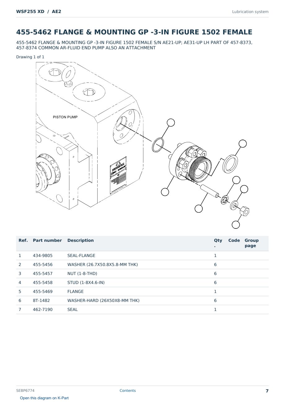 Caterpillar WSF255 XD S/N AE2 Partsbook SEBP6774 (English) - sample page 7 of 10 Caterpillar WSF255 XD S/N AE2 Partsbook SEBP6774 (English) - sample page 7 of 10