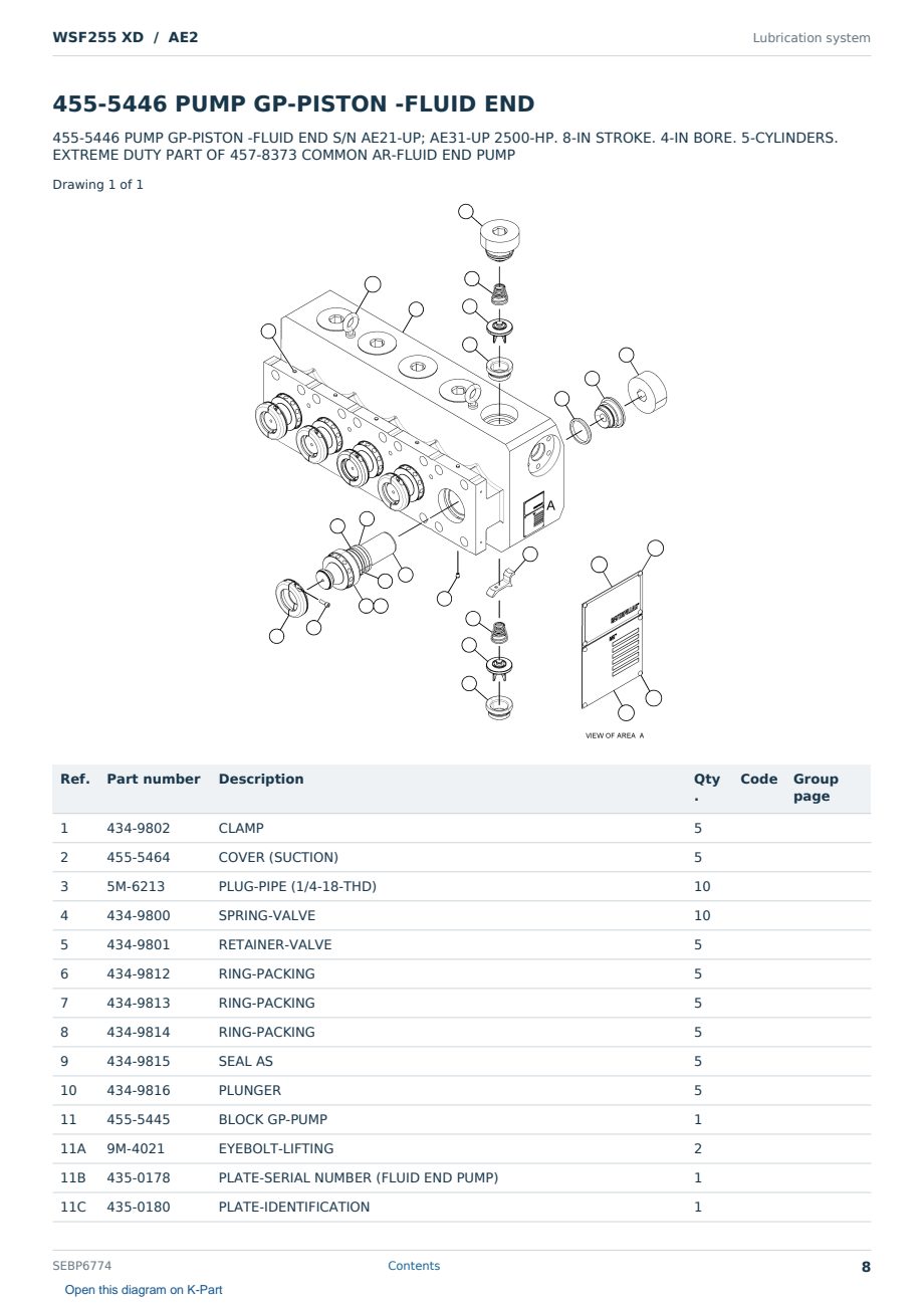 Caterpillar WSF255 XD S/N AE2 Partsbook SEBP6774 (English) - sample page 8 of 10 Caterpillar WSF255 XD S/N AE2 Partsbook SEBP6774 (English) - sample page 8 of 10
