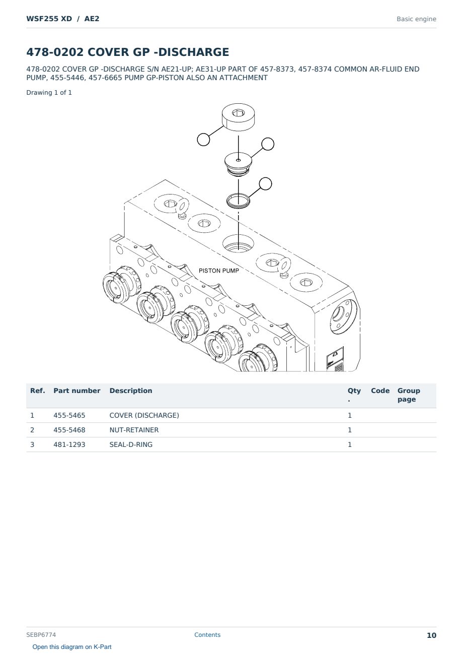 Caterpillar WSF255 XD S/N AE2 Partsbook SEBP6774 (English) - sample page 10 of 10 Caterpillar WSF255 XD S/N AE2 Partsbook SEBP6774 (English) - sample page 10 of 10
