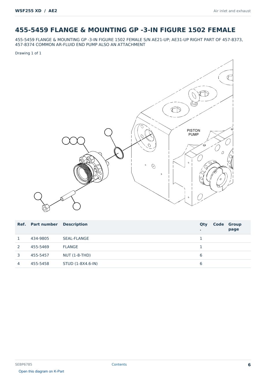 Caterpillar WSF255 XD S/N AE2 Partsbook SEBP6785 (English) - sample page 6 of 10 Caterpillar WSF255 XD S/N AE2 Partsbook SEBP6785 (English) - sample page 6 of 10