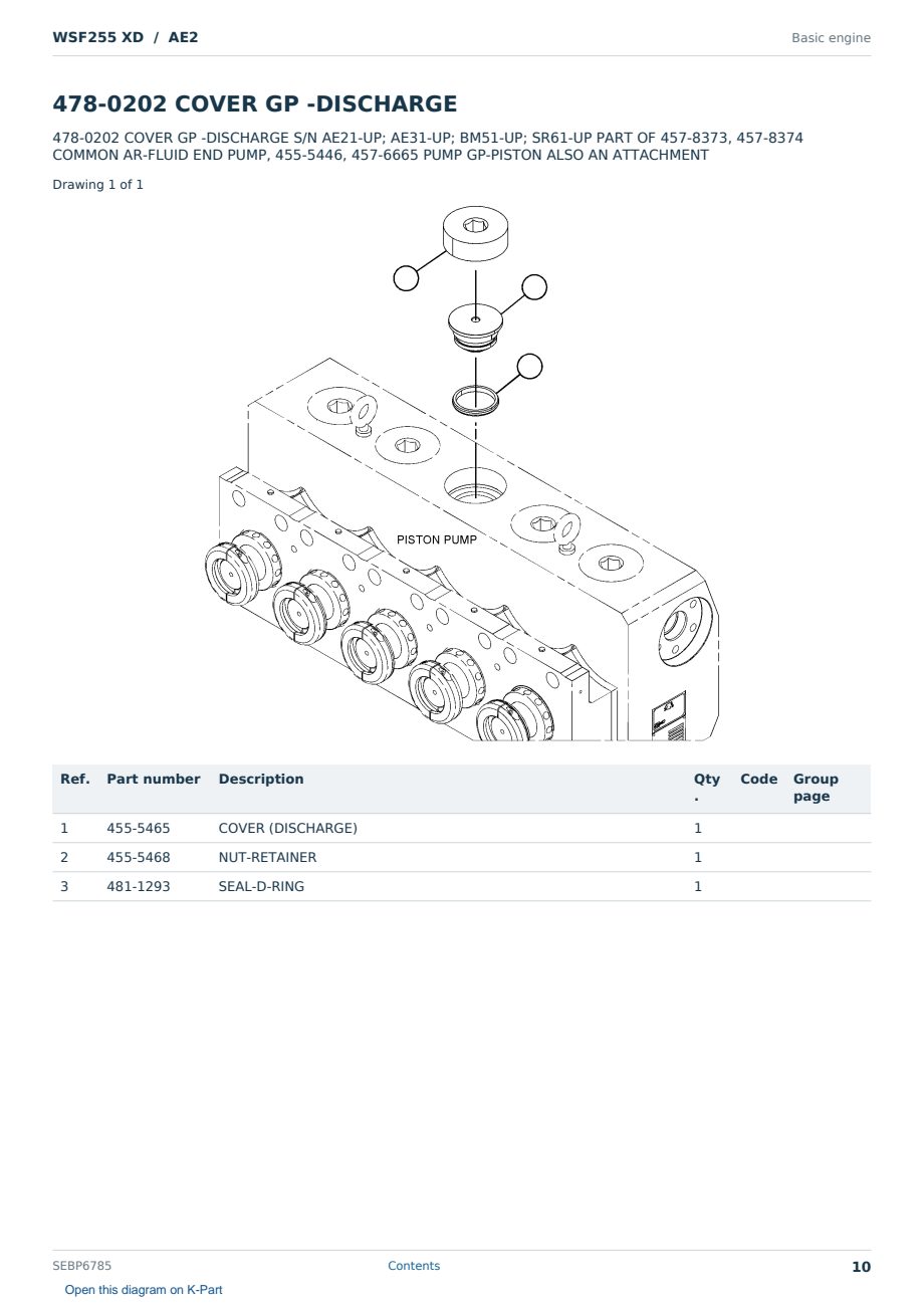 Caterpillar WSF255 XD S/N AE2 Partsbook SEBP6785 (English) - sample page 10 of 10 Caterpillar WSF255 XD S/N AE2 Partsbook SEBP6785 (English) - sample page 10 of 10