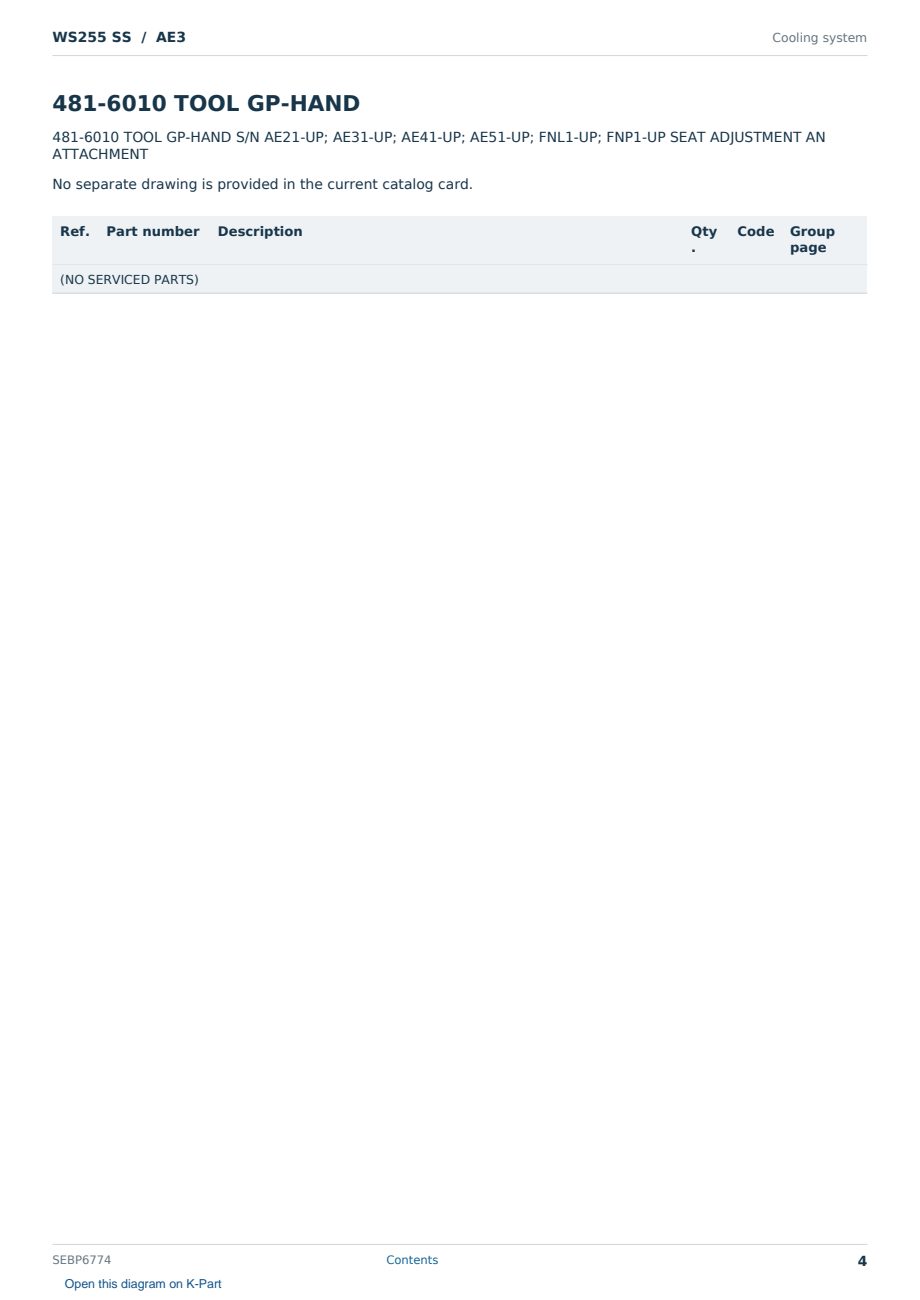 Caterpillar WS255 SS S/N AE3 Partsbook SEBP6774 (English) - sample page 4 of 10 Caterpillar WS255 SS S/N AE3 Partsbook SEBP6774 (English) - sample page 4 of 10