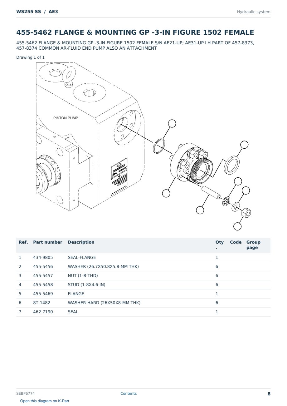 Caterpillar WS255 SS S/N AE3 Partsbook SEBP6774 (English) - sample page 8 of 10 Caterpillar WS255 SS S/N AE3 Partsbook SEBP6774 (English) - sample page 8 of 10