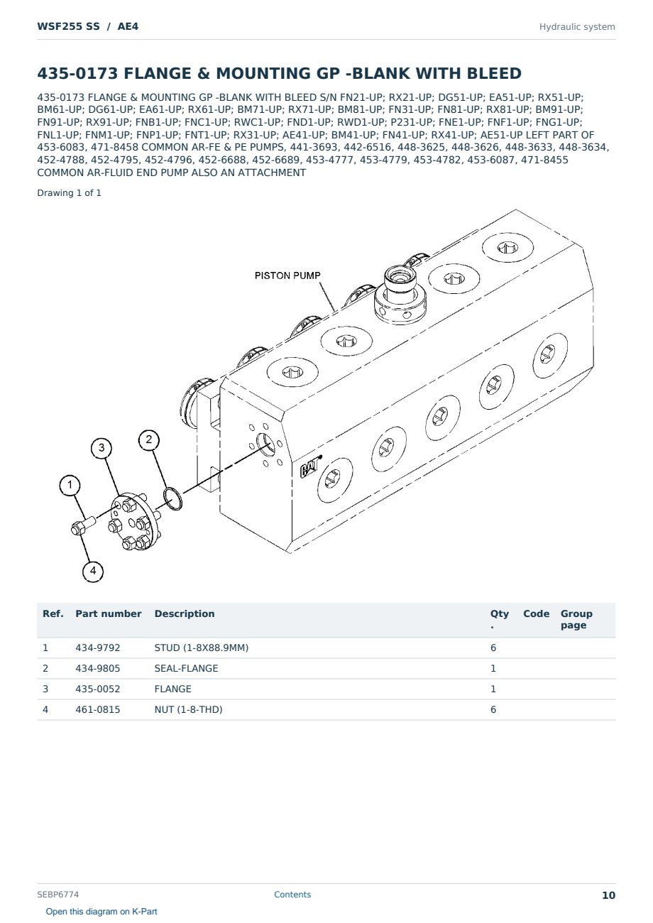 Caterpillar WSF255 SS S/N AE4 Partsbook SEBP6774 (English) - sample page 10 of 10 Caterpillar WSF255 SS S/N AE4 Partsbook SEBP6774 (English) - sample page 10 of 10