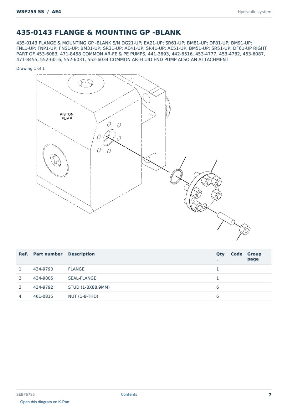 Caterpillar WSF255 SS S/N AE4 Partsbook SEBP6785 (English) - sample page 7 of 10 Caterpillar WSF255 SS S/N AE4 Partsbook SEBP6785 (English) - sample page 7 of 10