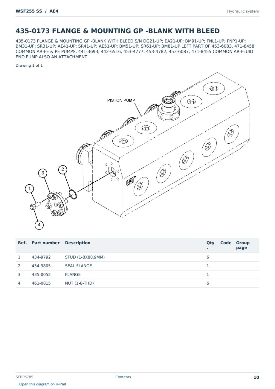 Caterpillar WSF255 SS S/N AE4 Partsbook SEBP6785 (English) - sample page 10 of 10 Caterpillar WSF255 SS S/N AE4 Partsbook SEBP6785 (English) - sample page 10 of 10