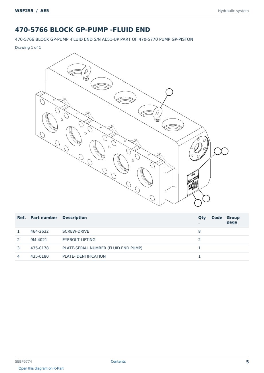 Caterpillar WSF255 S/N AE5 Partsbook SEBP6774 (English) - sample page 5 of 10 Caterpillar WSF255 S/N AE5 Partsbook SEBP6774 (English) - sample page 5 of 10