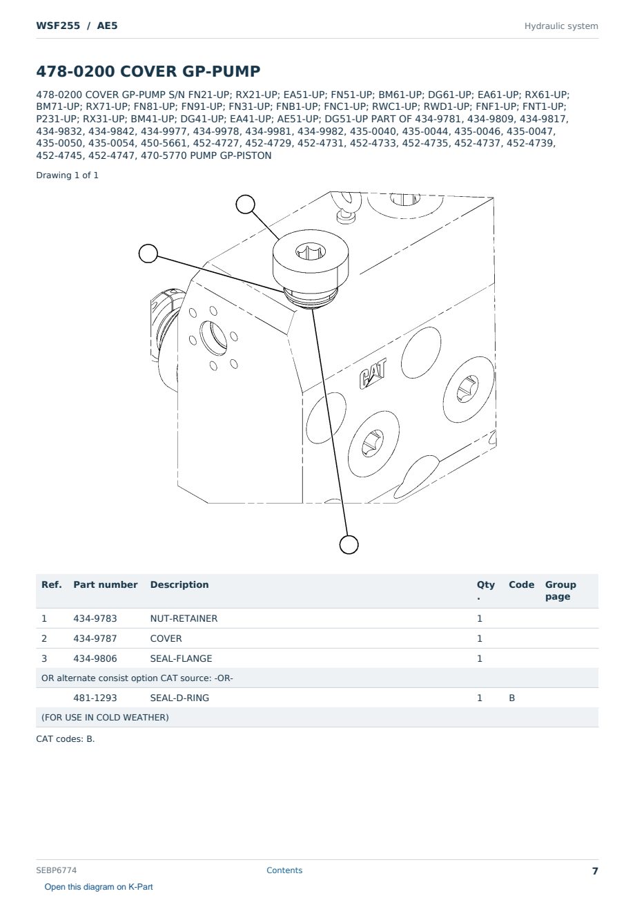 Caterpillar WSF255 S/N AE5 Partsbook SEBP6774 (English) - sample page 7 of 10 Caterpillar WSF255 S/N AE5 Partsbook SEBP6774 (English) - sample page 7 of 10