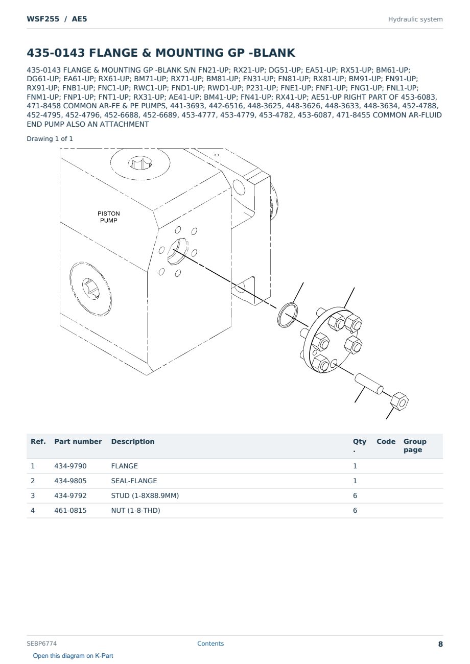 Caterpillar WSF255 S/N AE5 Partsbook SEBP6774 (English) - sample page 8 of 10 Caterpillar WSF255 S/N AE5 Partsbook SEBP6774 (English) - sample page 8 of 10