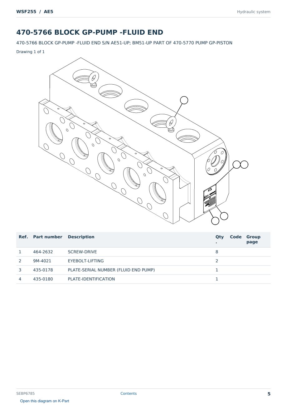 Caterpillar WSF255 S/N AE5 Partsbook SEBP6785 (English) - sample page 5 of 10 Caterpillar WSF255 S/N AE5 Partsbook SEBP6785 (English) - sample page 5 of 10