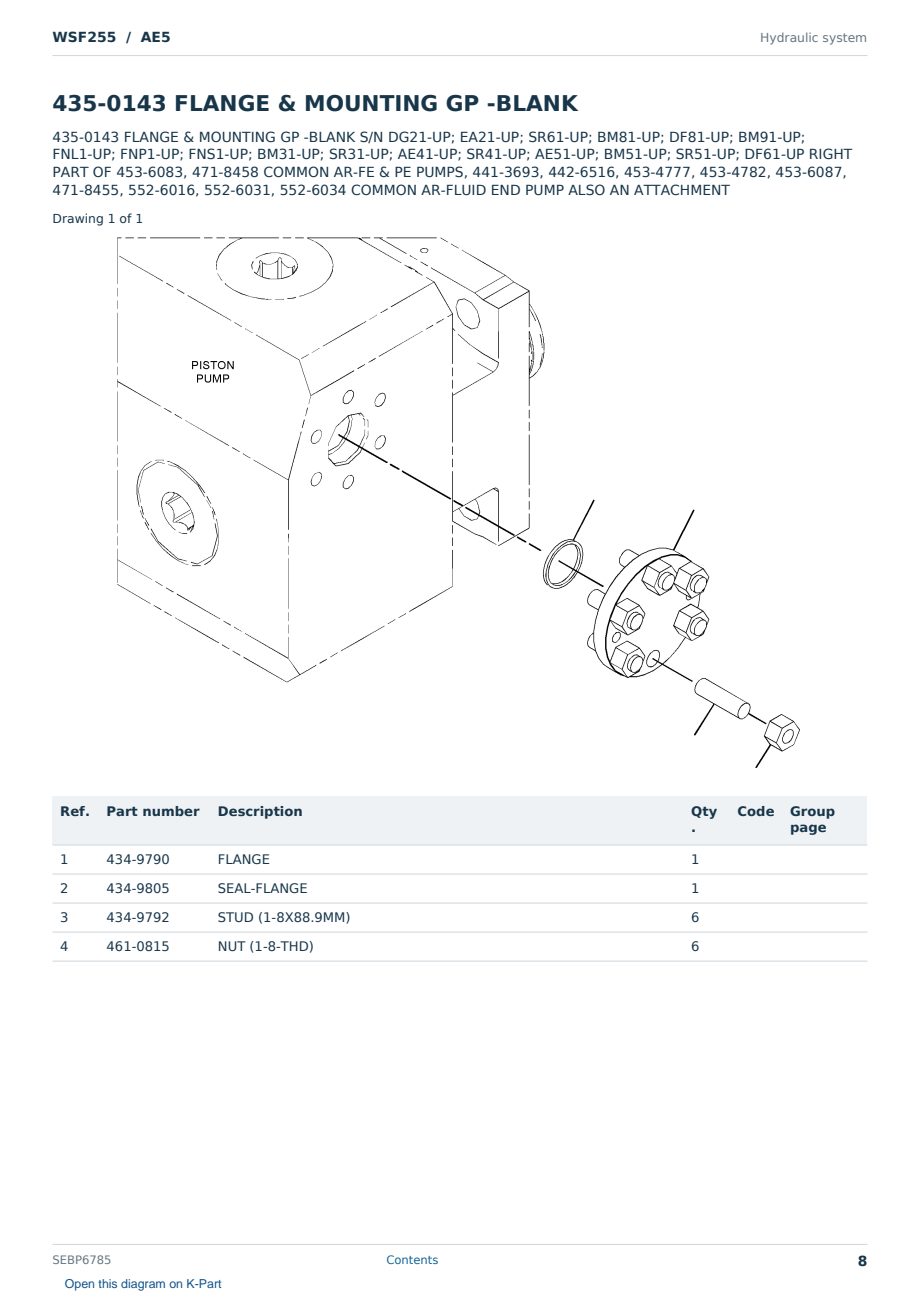 Caterpillar WSF255 S/N AE5 Partsbook SEBP6785 (English) - sample page 8 of 10 Caterpillar WSF255 S/N AE5 Partsbook SEBP6785 (English) - sample page 8 of 10