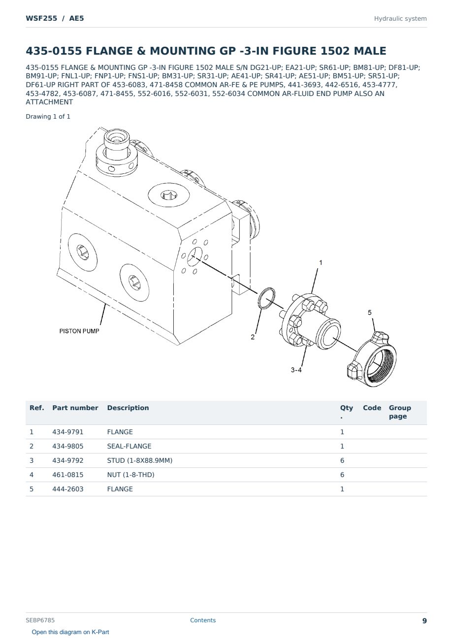Caterpillar WSF255 S/N AE5 Partsbook SEBP6785 (English) - sample page 9 of 10 Caterpillar WSF255 S/N AE5 Partsbook SEBP6785 (English) - sample page 9 of 10