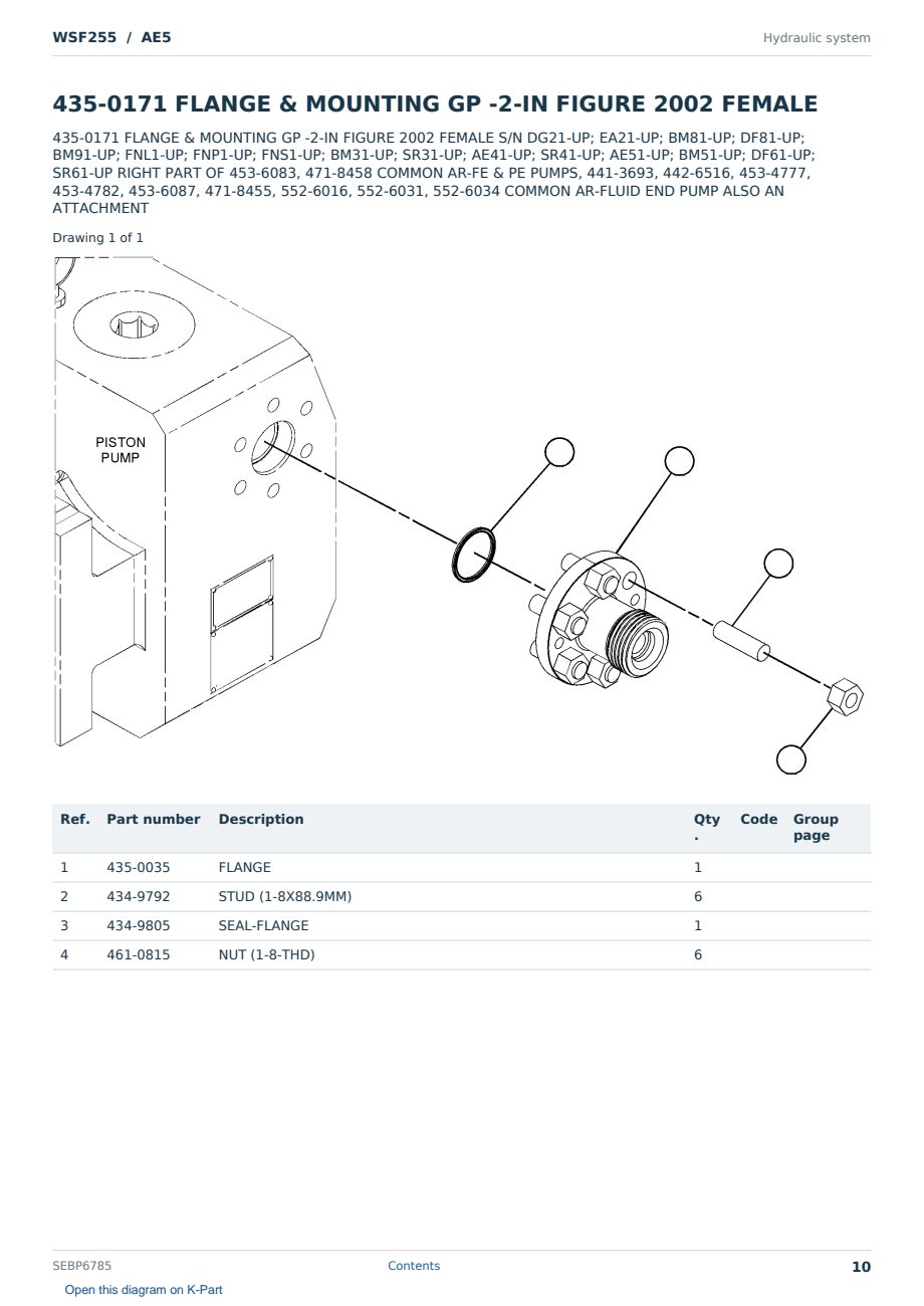 Caterpillar WSF255 S/N AE5 Partsbook SEBP6785 (English) - sample page 10 of 10 Caterpillar WSF255 S/N AE5 Partsbook SEBP6785 (English) - sample page 10 of 10