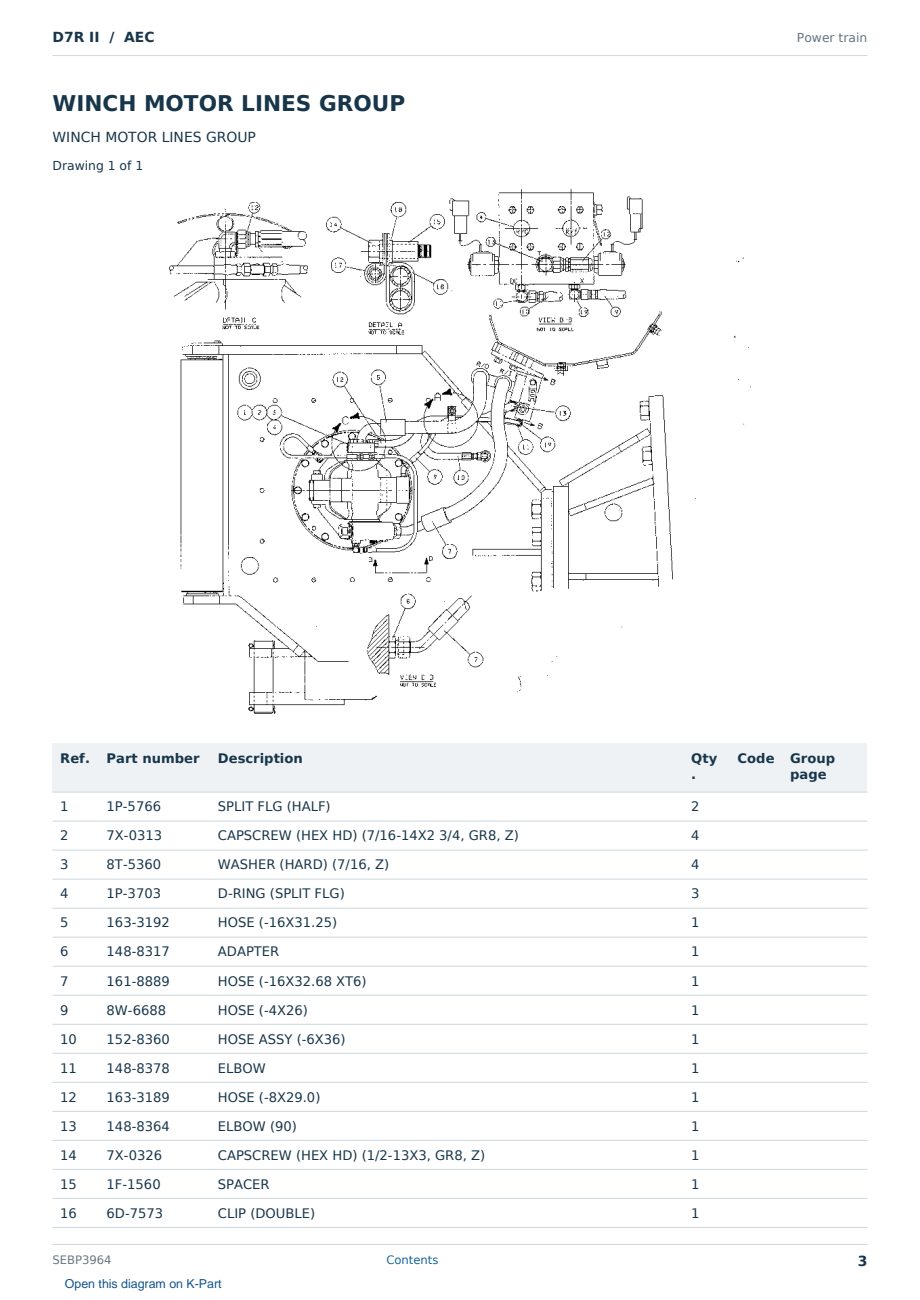 Caterpillar D7R II S/N AEC Partsbook SEBP3964 (English) - sample page 3 of 10 Caterpillar D7R II S/N AEC Partsbook SEBP3964 (English) - sample page 3 of 10