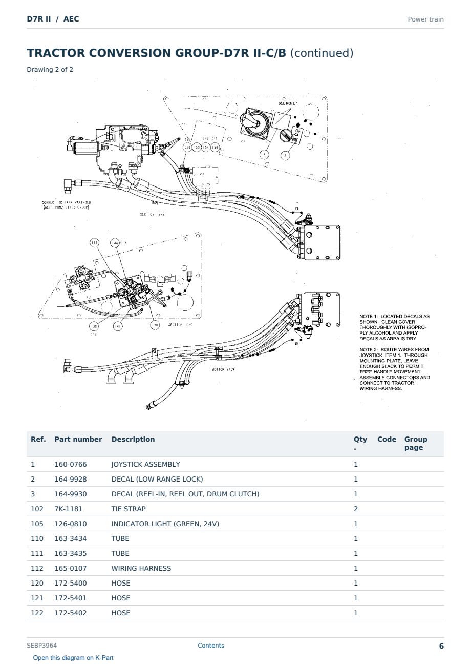 Caterpillar D7R II S/N AEC Partsbook SEBP3964 (English) - sample page 6 of 10 Caterpillar D7R II S/N AEC Partsbook SEBP3964 (English) - sample page 6 of 10