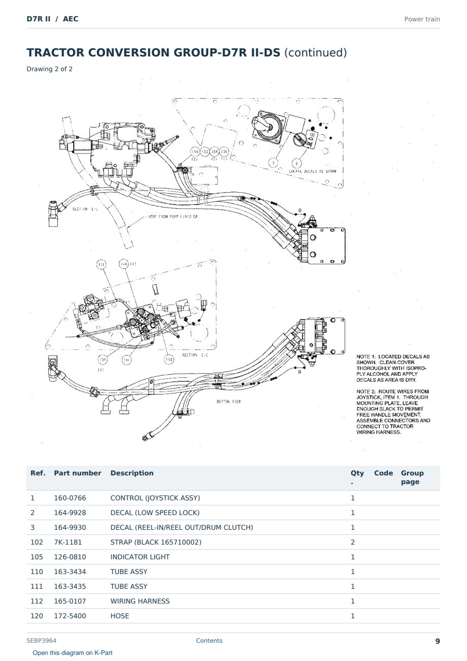 Caterpillar D7R II S/N AEC Partsbook SEBP3964 (English) - sample page 9 of 10 Caterpillar D7R II S/N AEC Partsbook SEBP3964 (English) - sample page 9 of 10