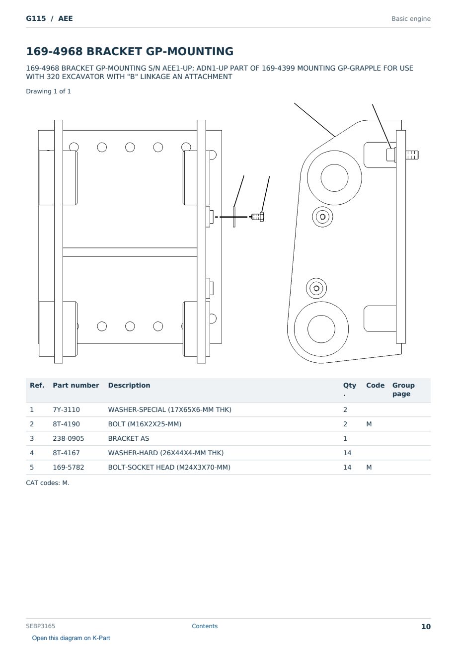 Caterpillar G115 S/N AEE Partsbook SEBP3165 (English) - sample page 10 of 10 Caterpillar G115 S/N AEE Partsbook SEBP3165 (English) - sample page 10 of 10
