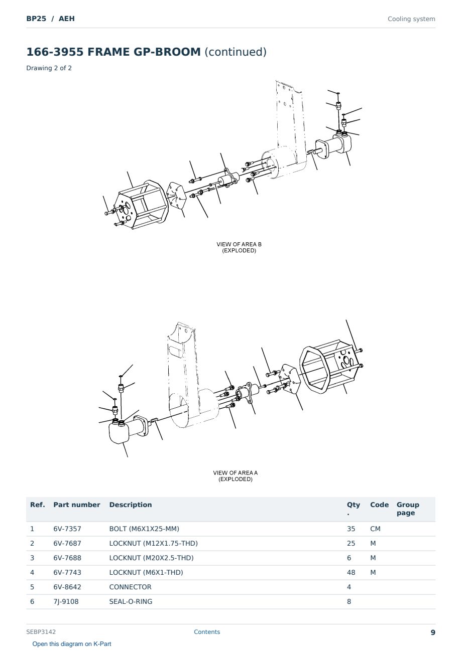 Caterpillar BP25 S/N AEH Partsbook SEBP3142 (English) - sample page 9 of 10 Caterpillar BP25 S/N AEH Partsbook SEBP3142 (English) - sample page 9 of 10