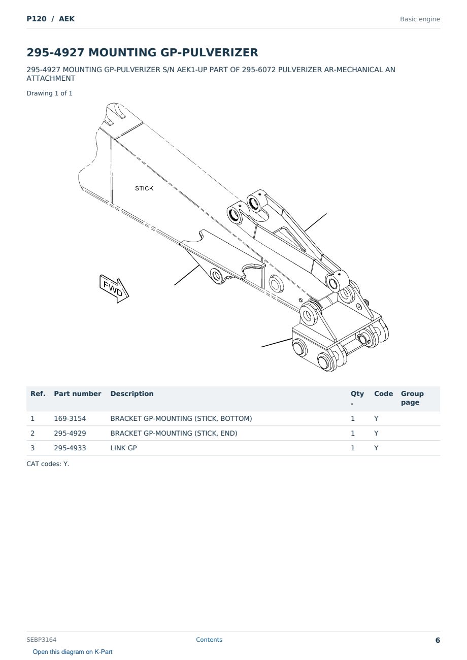 Caterpillar P120 S/N AEK Partsbook SEBP3164 (English) - sample page 6 of 10 Caterpillar P120 S/N AEK Partsbook SEBP3164 (English) - sample page 6 of 10