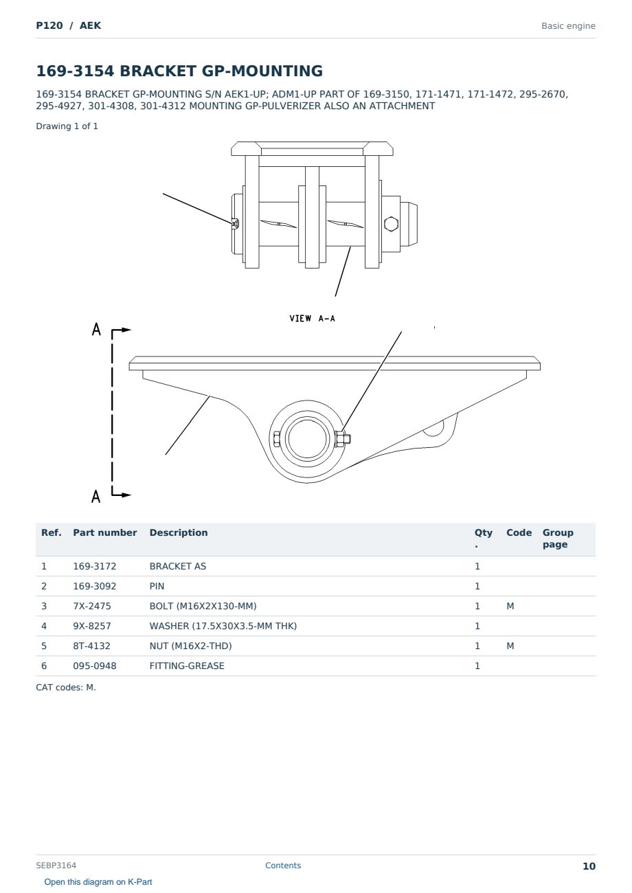 Caterpillar P120 S/N AEK Partsbook SEBP3164 (English) - sample page 10 of 10 Caterpillar P120 S/N AEK Partsbook SEBP3164 (English) - sample page 10 of 10