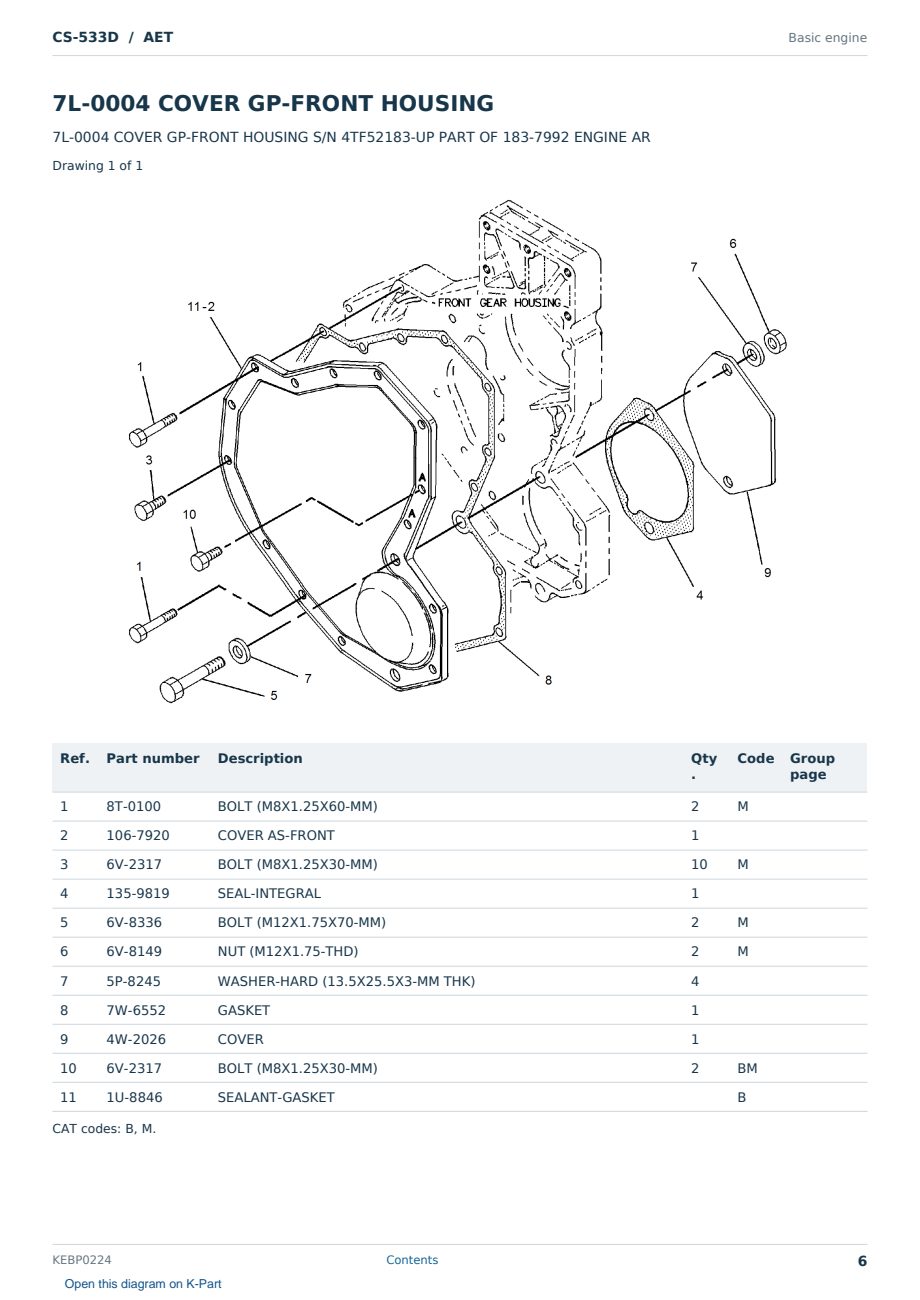 Caterpillar CS-533D S/N AET Partsbook KEBP0224 (English) - sample page 6 of 10 Caterpillar CS-533D S/N AET Partsbook KEBP0224 (English) - sample page 6 of 10