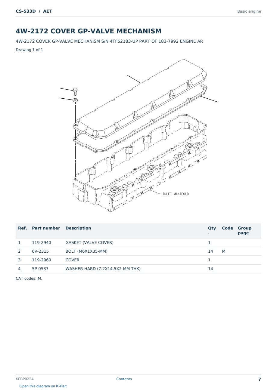 Caterpillar CS-533D S/N AET Partsbook KEBP0224 (English) - sample page 7 of 10 Caterpillar CS-533D S/N AET Partsbook KEBP0224 (English) - sample page 7 of 10