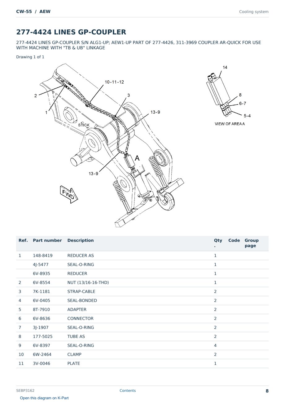 Caterpillar CW-55 S/N AEW Partsbook SEBP3162 (English) - sample page 8 of 10 Caterpillar CW-55 S/N AEW Partsbook SEBP3162 (English) - sample page 8 of 10