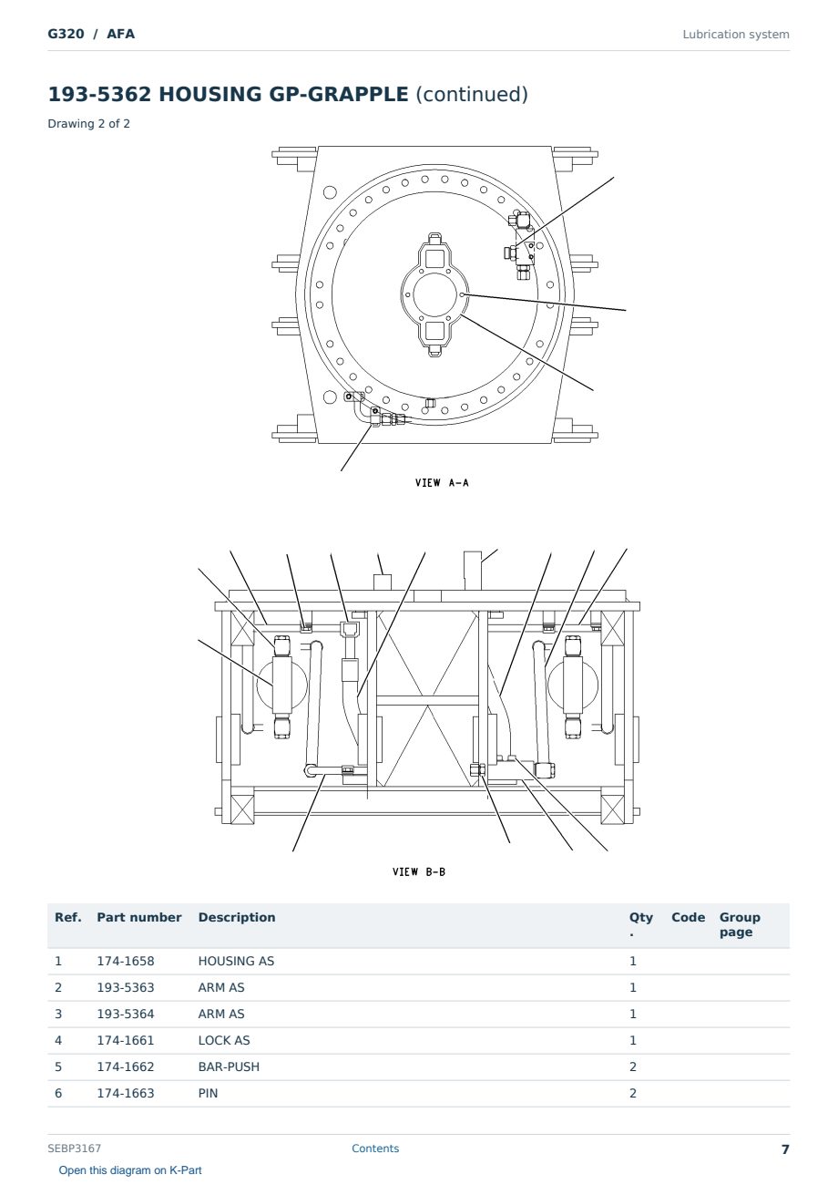 Caterpillar G320 S/N AFA Partsbook SEBP3167 (English) - sample page 7 of 10 Caterpillar G320 S/N AFA Partsbook SEBP3167 (English) - sample page 7 of 10