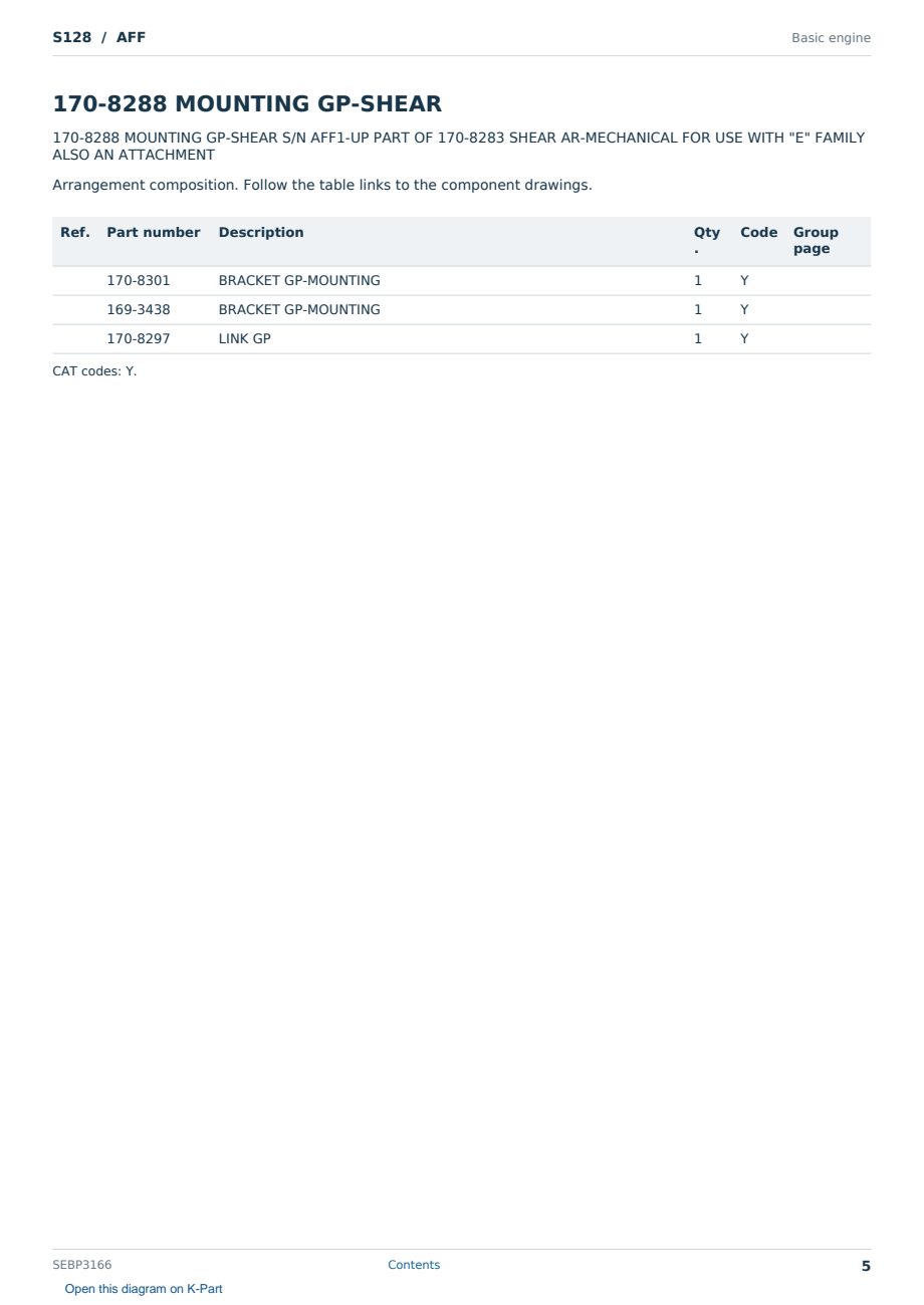 Caterpillar S128 S/N AFF Partsbook SEBP3166 (English) - sample page 5 of 10 Caterpillar S128 S/N AFF Partsbook SEBP3166 (English) - sample page 5 of 10
