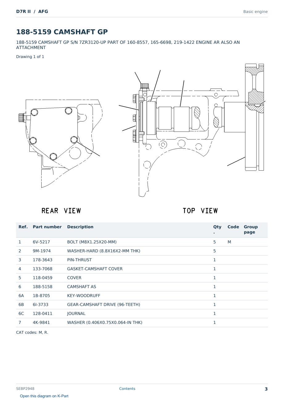 Caterpillar D7R II S/N AFG Partsbook SEBP2948 (English) - sample page 3 of 10 Caterpillar D7R II S/N AFG Partsbook SEBP2948 (English) - sample page 3 of 10