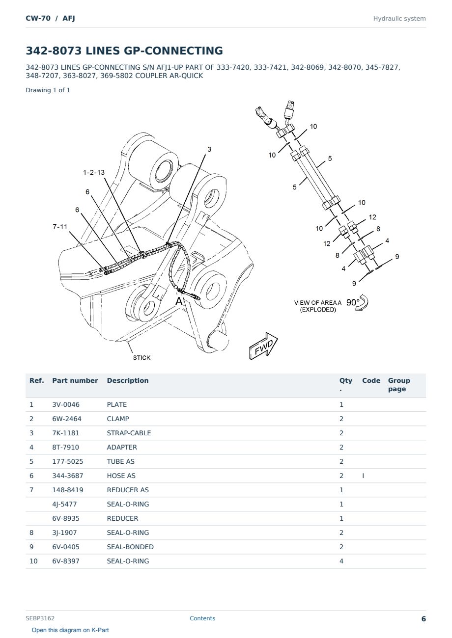 Caterpillar CW-70 S/N AFJ Partsbook SEBP3162 (English) - sample page 6 of 10 Caterpillar CW-70 S/N AFJ Partsbook SEBP3162 (English) - sample page 6 of 10