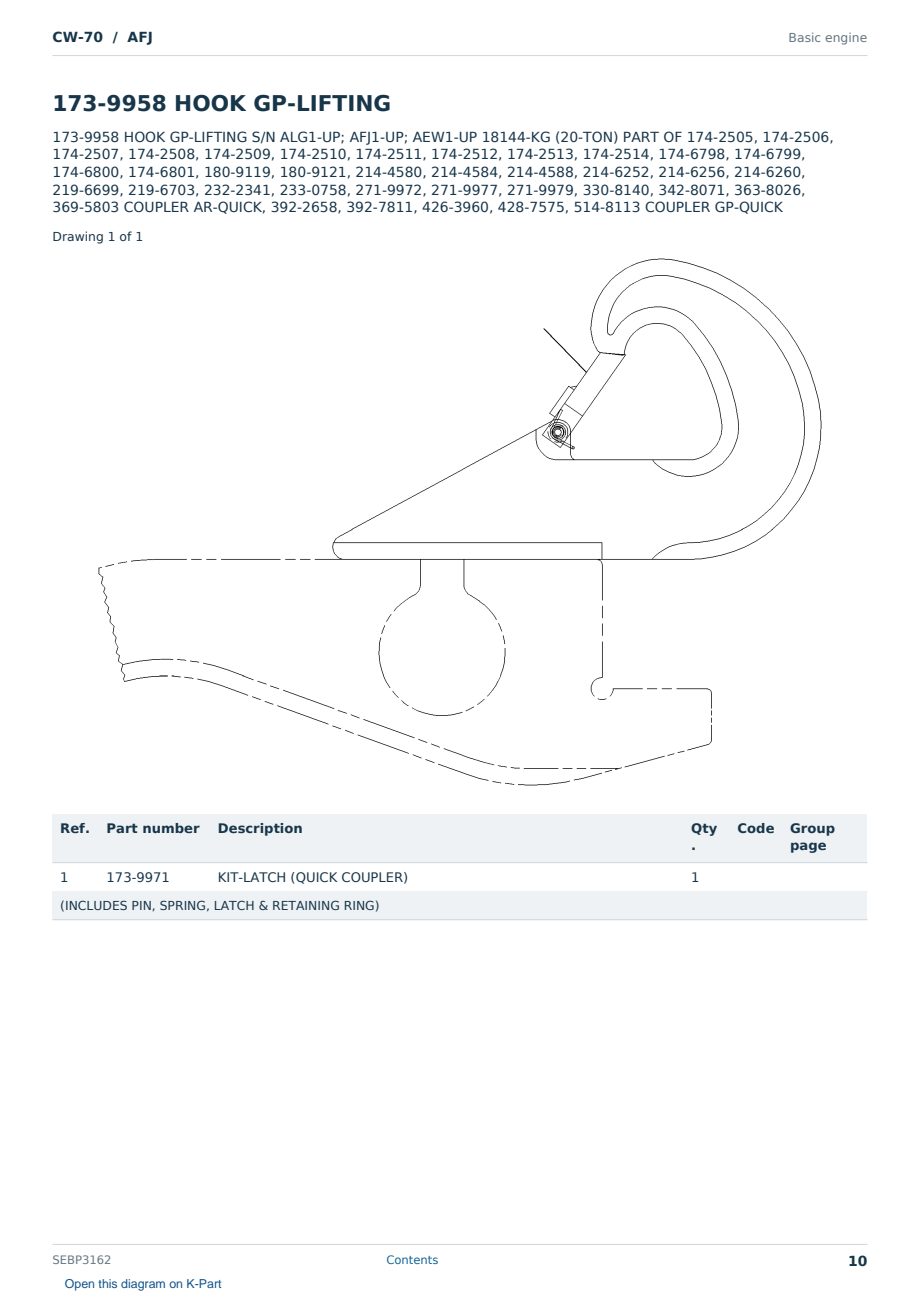 Caterpillar CW-70 S/N AFJ Partsbook SEBP3162 (English) - sample page 10 of 10 Caterpillar CW-70 S/N AFJ Partsbook SEBP3162 (English) - sample page 10 of 10