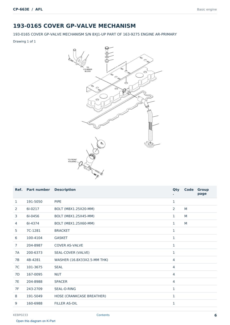 Caterpillar CP-663E S/N AFL Partsbook KEBP0233 (English) - sample page 6 of 10 Caterpillar CP-663E S/N AFL Partsbook KEBP0233 (English) - sample page 6 of 10