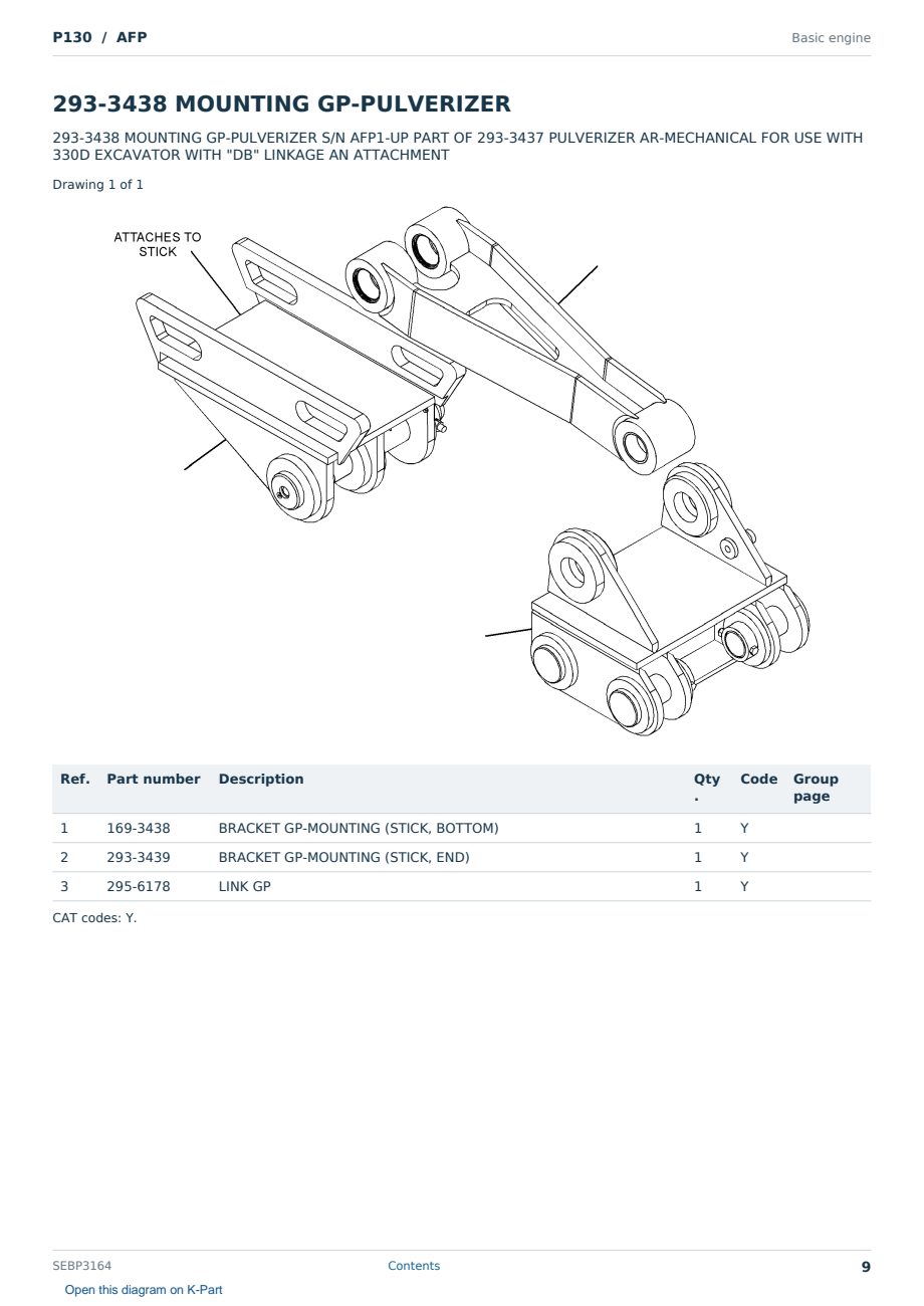 Caterpillar P130 S/N AFP Partsbook SEBP3164 (English) - sample page 9 of 10 Caterpillar P130 S/N AFP Partsbook SEBP3164 (English) - sample page 9 of 10