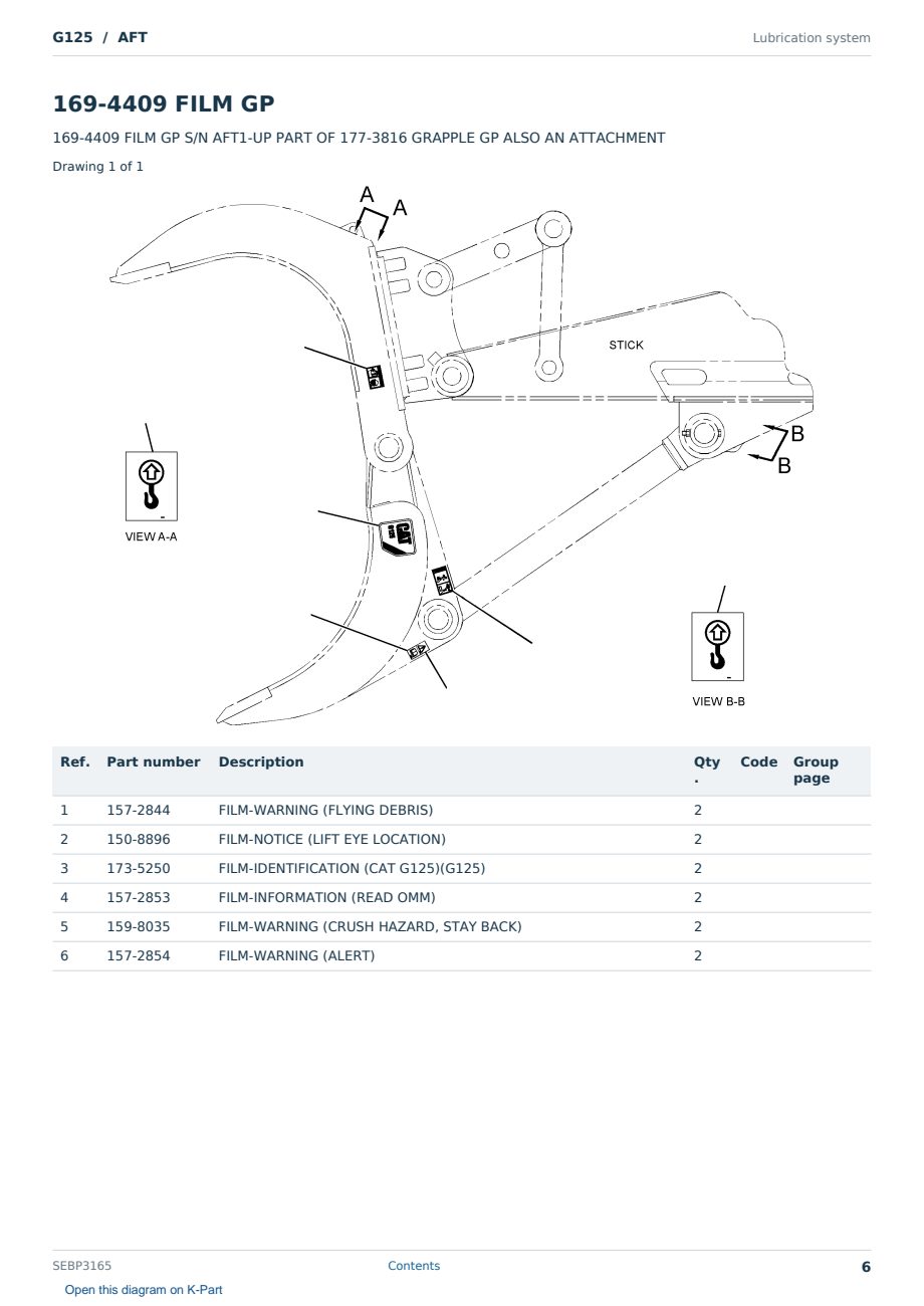 Caterpillar G125 S/N AFT Partsbook SEBP3165 (English) - sample page 6 of 10 Caterpillar G125 S/N AFT Partsbook SEBP3165 (English) - sample page 6 of 10