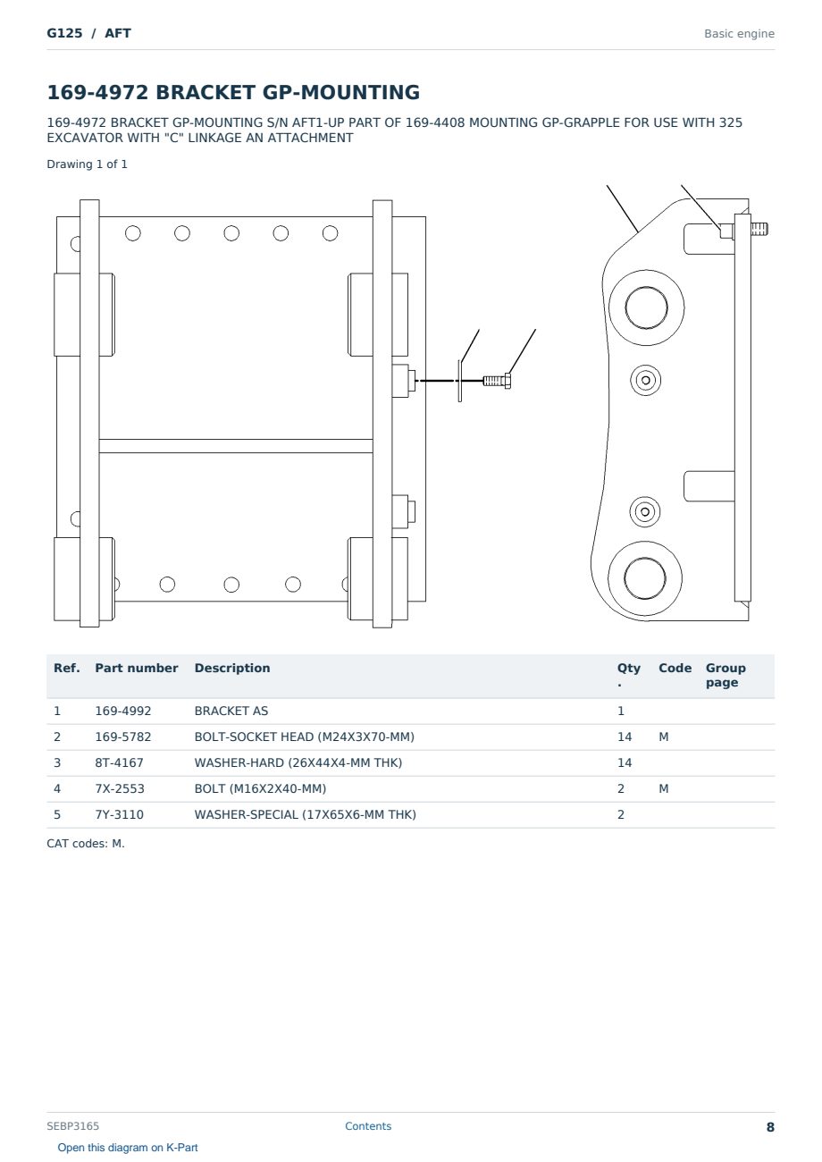Caterpillar G125 S/N AFT Partsbook SEBP3165 (English) - sample page 8 of 10 Caterpillar G125 S/N AFT Partsbook SEBP3165 (English) - sample page 8 of 10