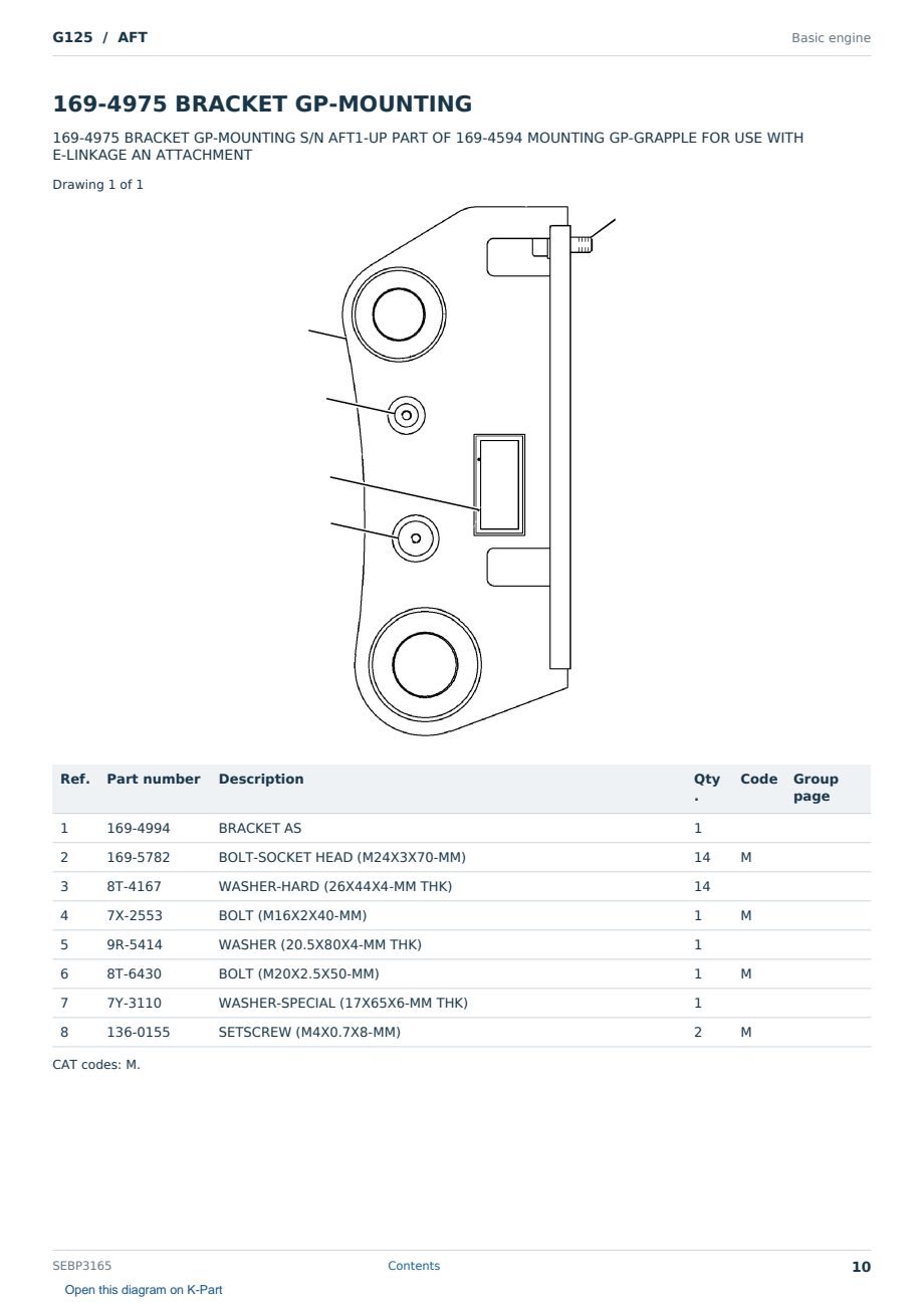 Caterpillar G125 S/N AFT Partsbook SEBP3165 (English) - sample page 10 of 10 Caterpillar G125 S/N AFT Partsbook SEBP3165 (English) - sample page 10 of 10