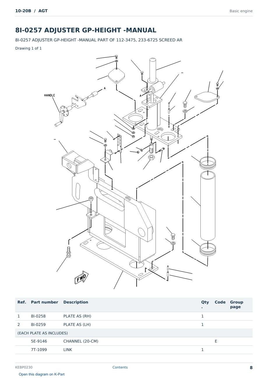 Caterpillar 10-20B S/N AGT Partsbook KEBP0230 (English) - sample page 8 of 10 Caterpillar 10-20B S/N AGT Partsbook KEBP0230 (English) - sample page 8 of 10