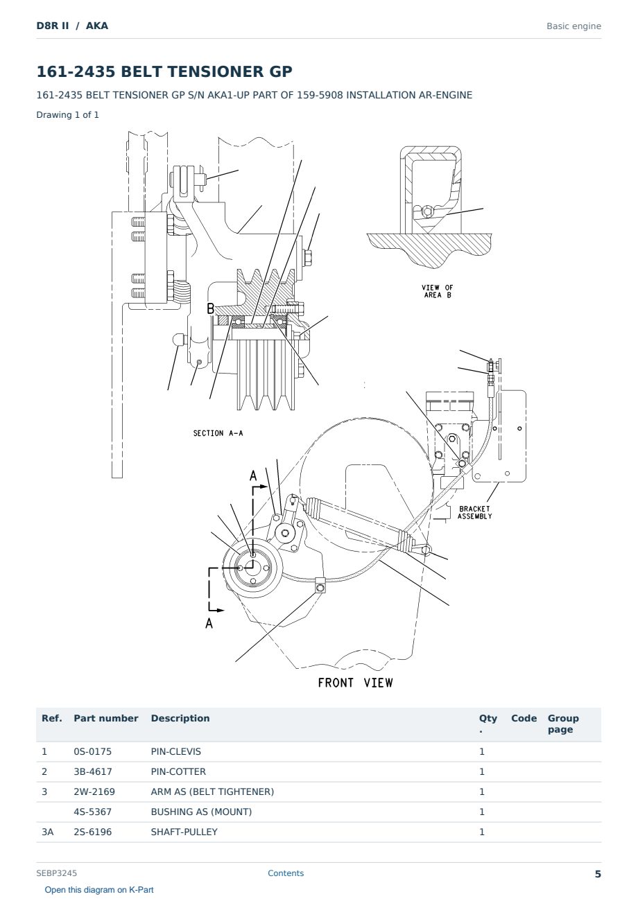 Caterpillar D8R II S/N AKA Partsbook SEBP3245 (English) - sample page 5 of 10 Caterpillar D8R II S/N AKA Partsbook SEBP3245 (English) - sample page 5 of 10