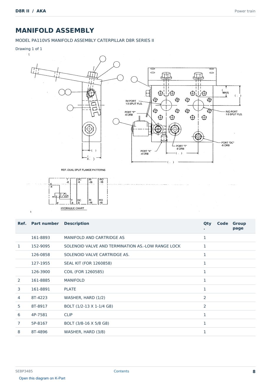 Caterpillar D8R II S/N AKA Partsbook SEBP3485 (English) - sample page 8 of 10 Caterpillar D8R II S/N AKA Partsbook SEBP3485 (English) - sample page 8 of 10