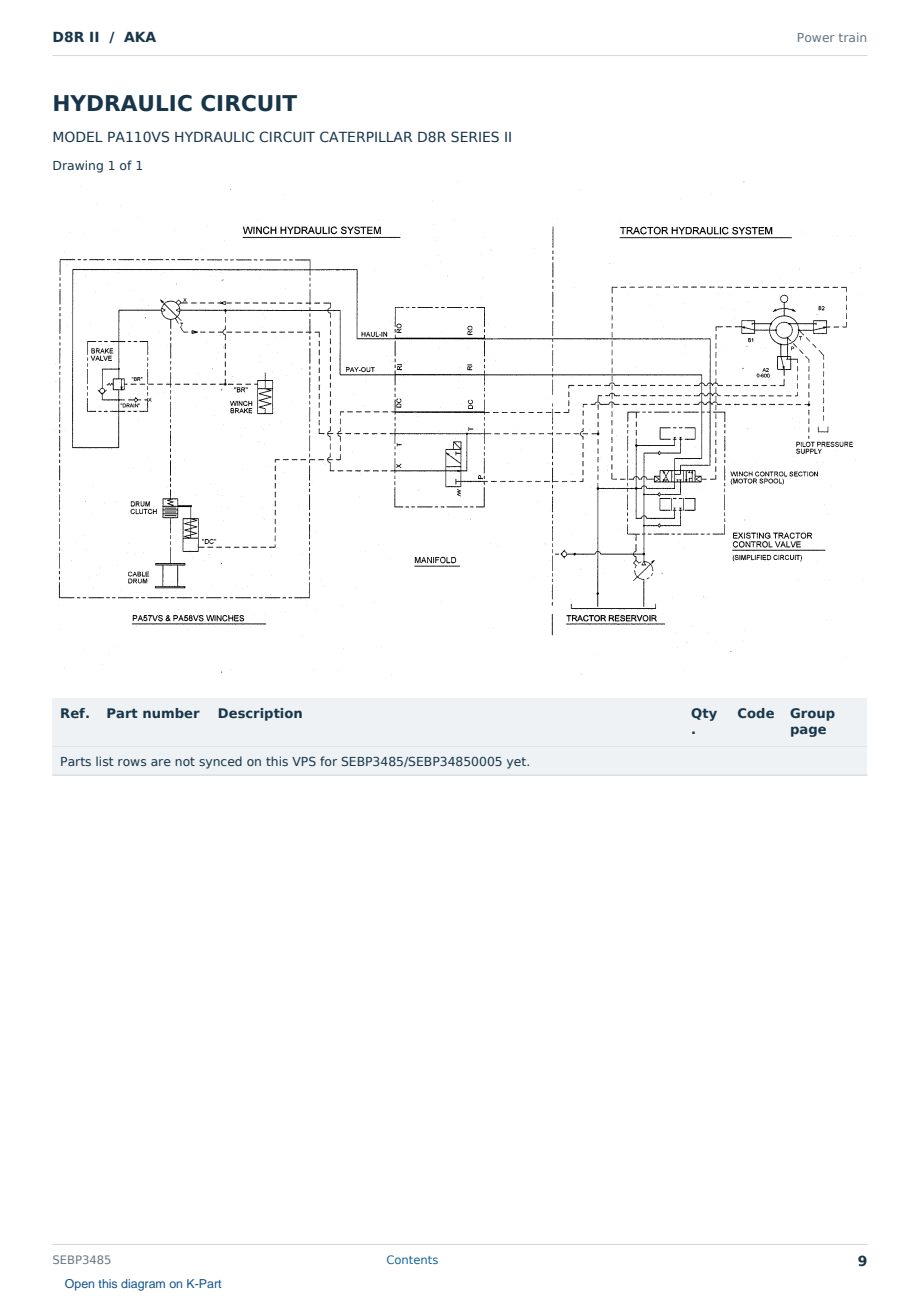 Caterpillar D8R II S/N AKA Partsbook SEBP3485 (English) - sample page 9 of 10 Caterpillar D8R II S/N AKA Partsbook SEBP3485 (English) - sample page 9 of 10