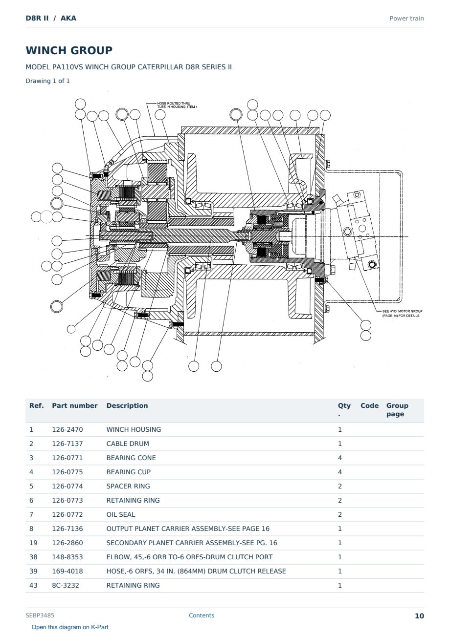 Caterpillar D8R II S/N AKA Partsbook SEBP3485 (English) - sample page 10 of 10 Caterpillar D8R II S/N AKA Partsbook SEBP3485 (English) - sample page 10 of 10