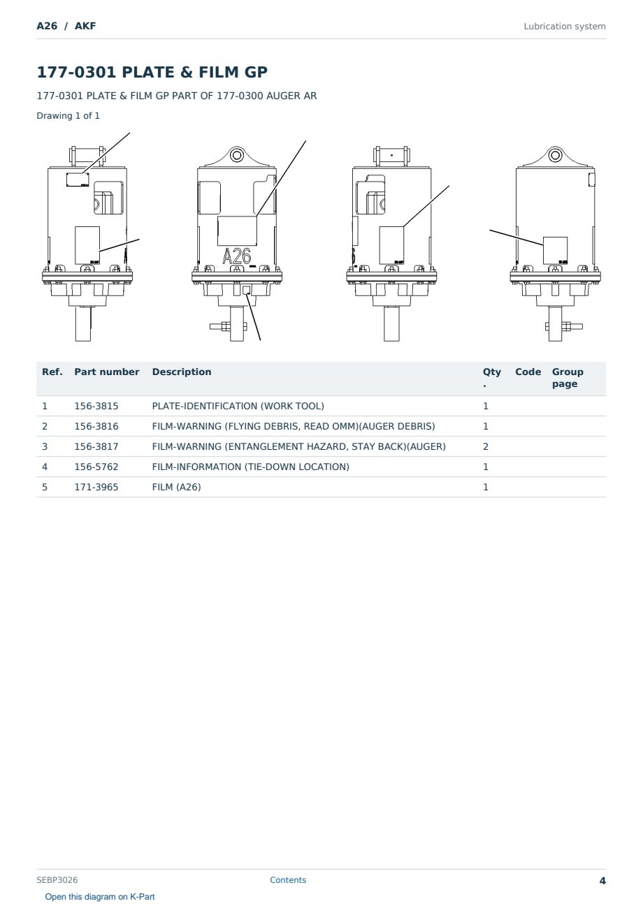 Caterpillar A26 S/N AKF Partsbook SEBP3026 (English) - sample page 4 of 10 Caterpillar A26 S/N AKF Partsbook SEBP3026 (English) - sample page 4 of 10