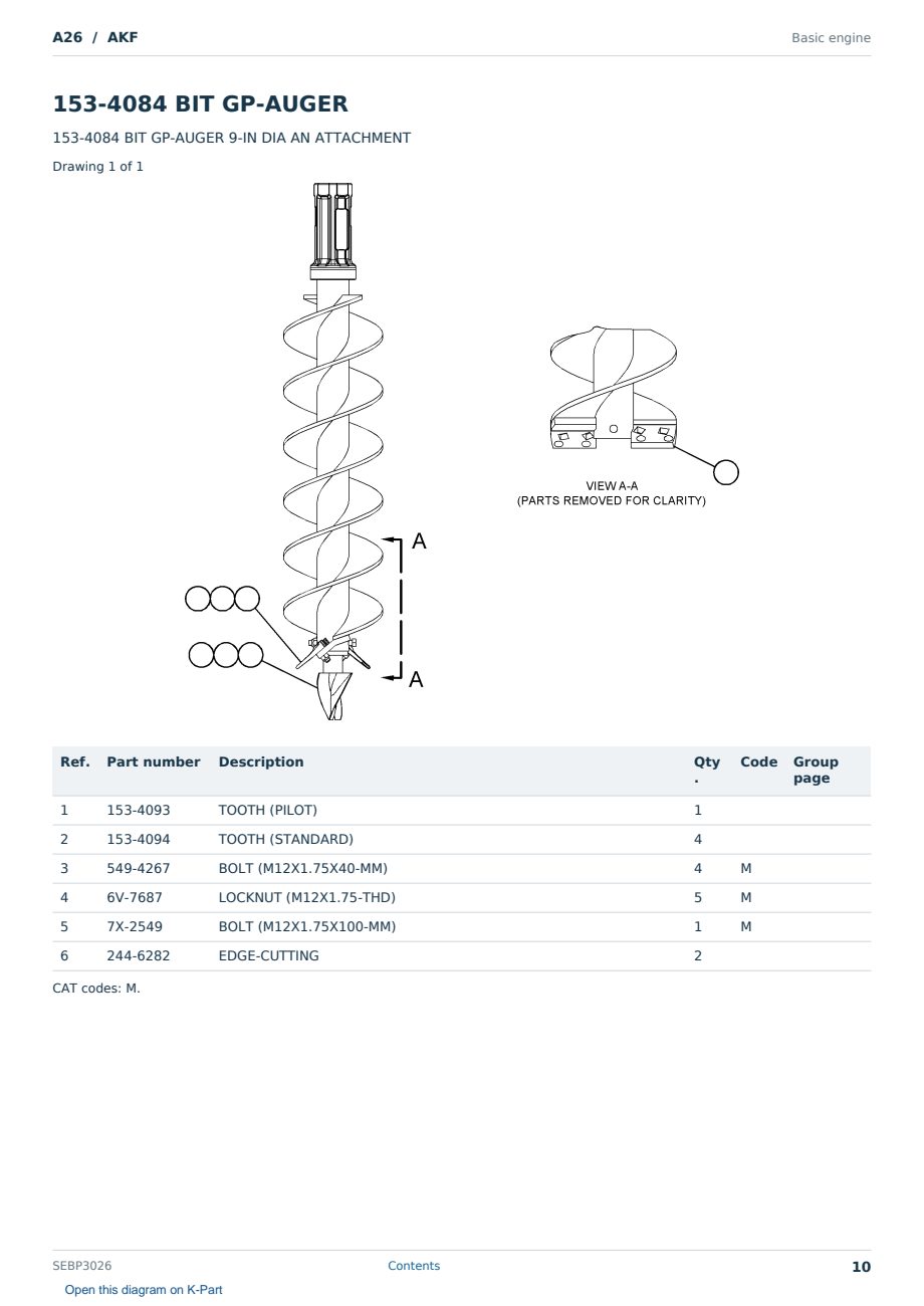 Caterpillar A26 S/N AKF Partsbook SEBP3026 (English) - sample page 10 of 10 Caterpillar A26 S/N AKF Partsbook SEBP3026 (English) - sample page 10 of 10