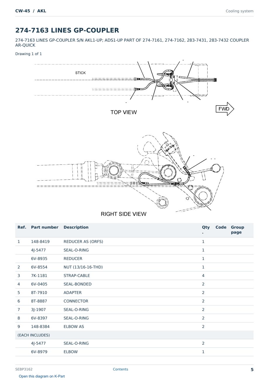 Caterpillar CW-45 S/N AKL Partsbook SEBP3162 (English) - sample page 5 of 10 Caterpillar CW-45 S/N AKL Partsbook SEBP3162 (English) - sample page 5 of 10