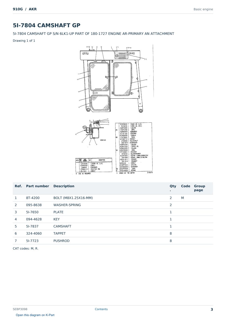 Caterpillar 910G S/N AKR Partsbook SEBP3098 (English) - sample page 3 of 10 Caterpillar 910G S/N AKR Partsbook SEBP3098 (English) - sample page 3 of 10