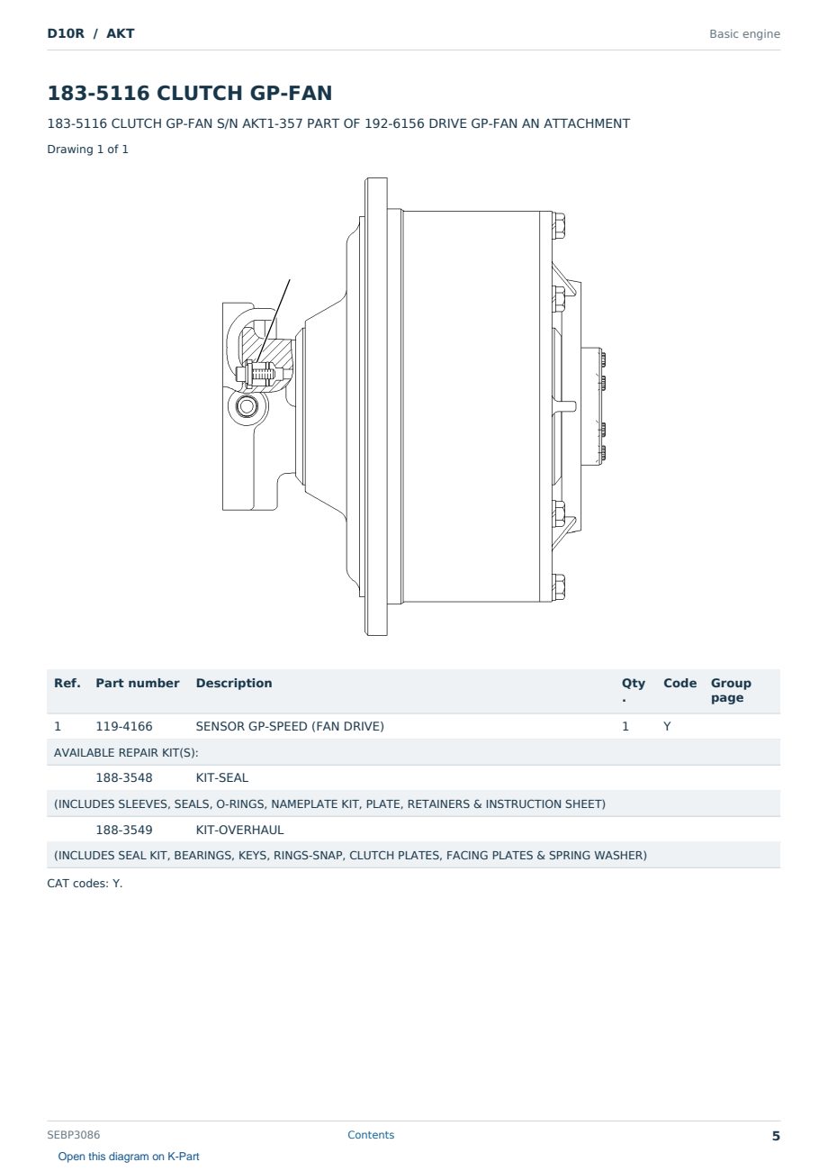 Caterpillar D10R S/N AKT Partsbook SEBP3086 (English) - sample page 5 of 10 Caterpillar D10R S/N AKT Partsbook SEBP3086 (English) - sample page 5 of 10